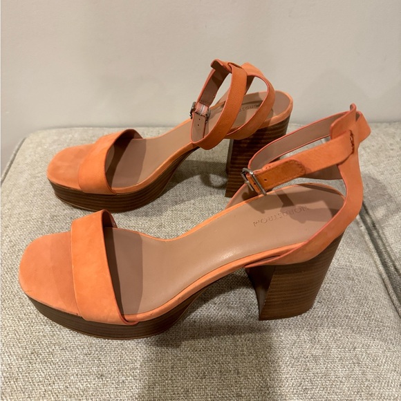 Brand New Nordstrom Anita Ankle Strap Platform Sandal in Coral Orange Size 9B - Picture 4 of 7